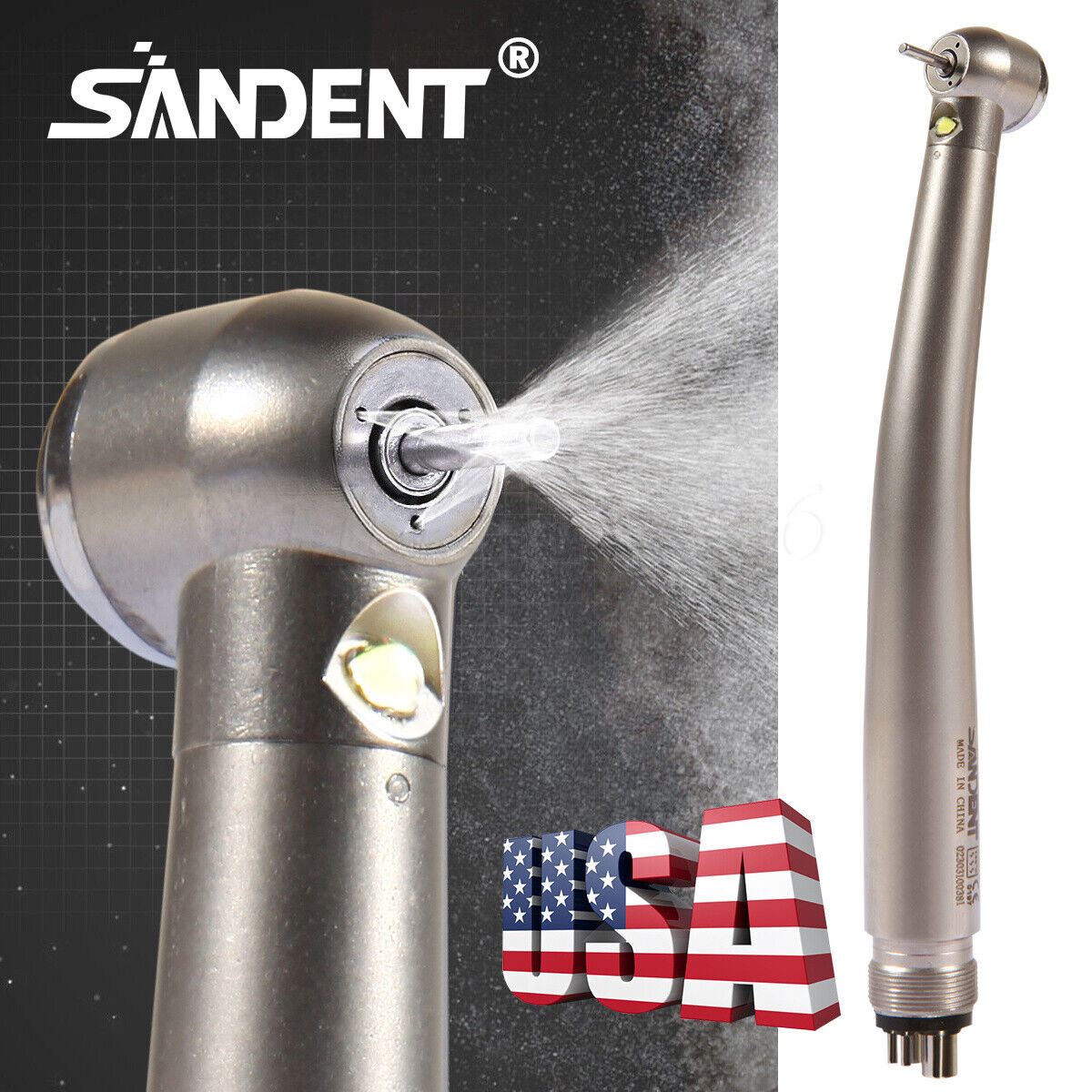 SANDENT Dental LED E-generator / No-LED High Speed Turbine Handpiece 2Hole/4Hole