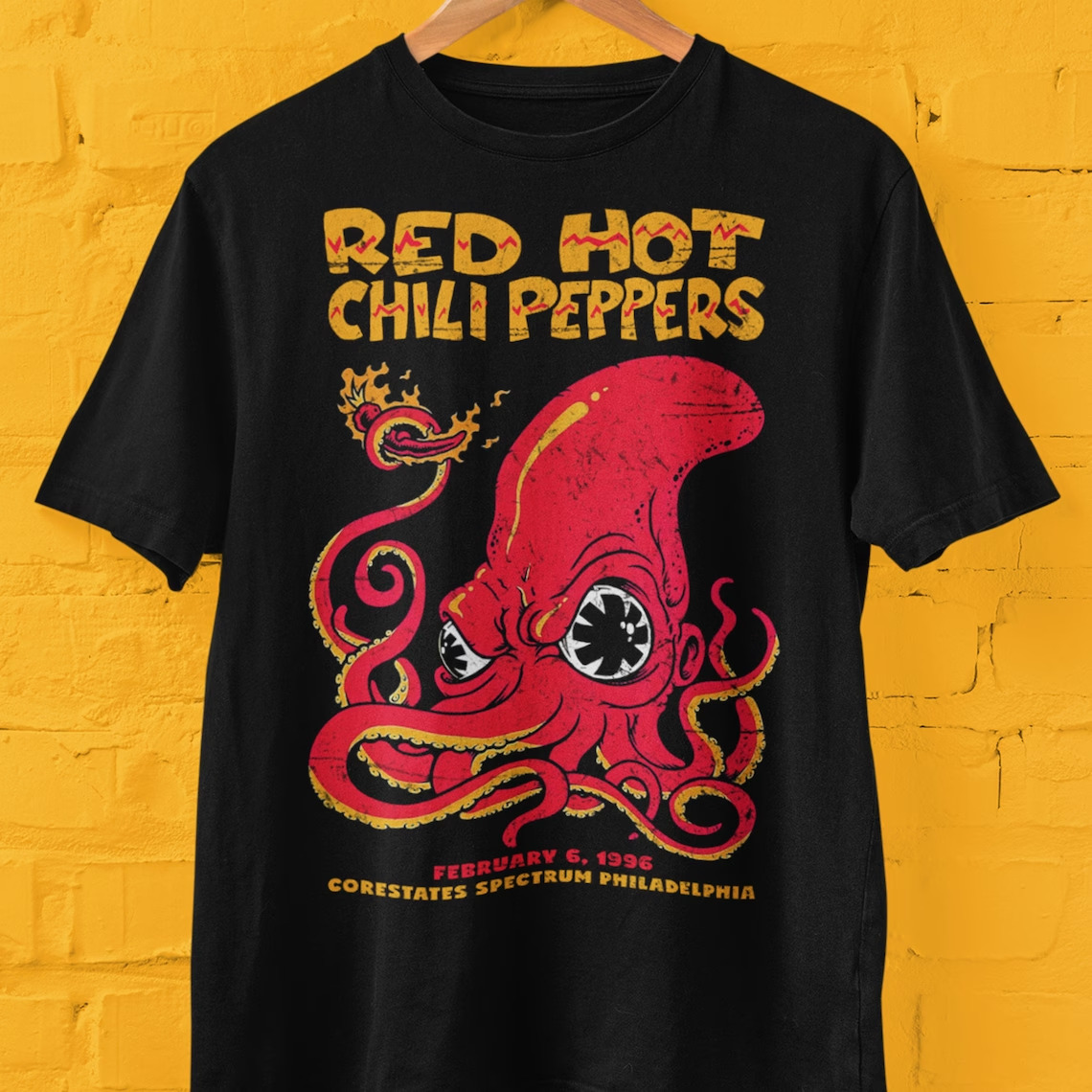 Vintage Red Hot Chili Peppers Rock Music Tour 1996 Black T-Shirt Gift Fans