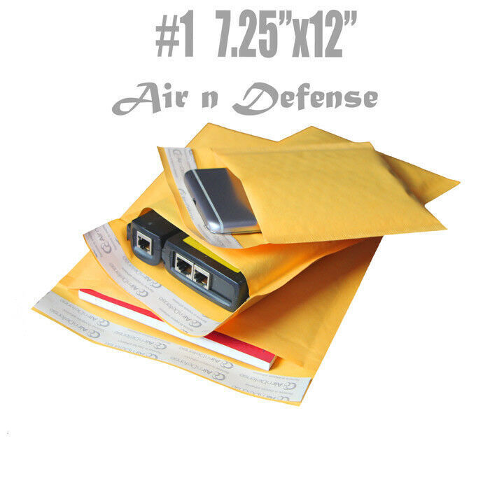 200 #1 7.25x12 Kraft Bubble Padded Envelopes Mailers Shipping Bags AirnDefense