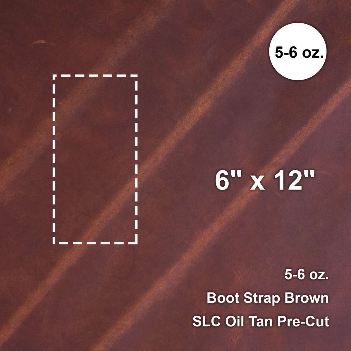 SLC Boot Strap Brown Oil Tan Leather Pre-Cut Sheets 2mm Thickness 5/6 Ounce