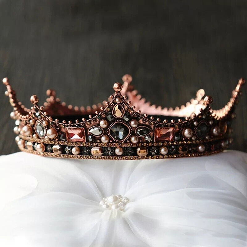 Vintage Baroque Bronze Crown King Queen bridal diadem