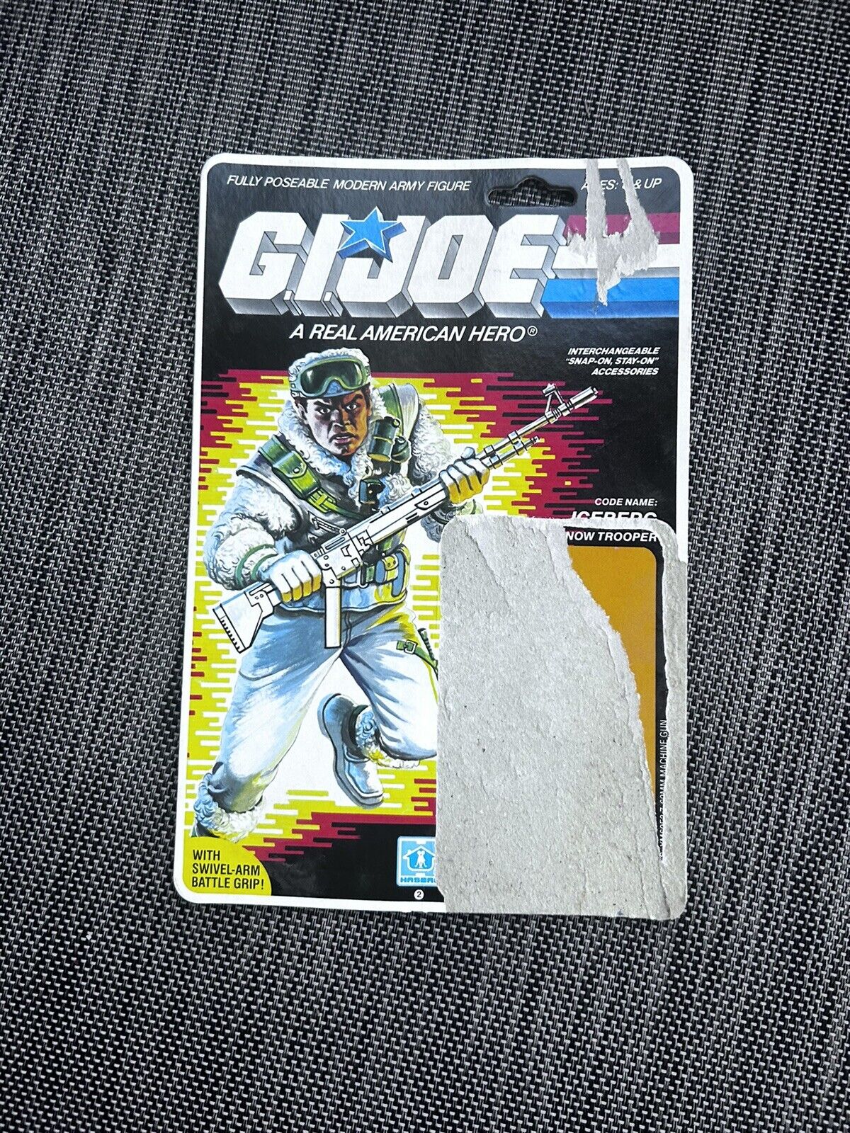 Vintage 1985 G.I. Joe ICEBERG Full UNCUT File Card Back Filecard  ARAH