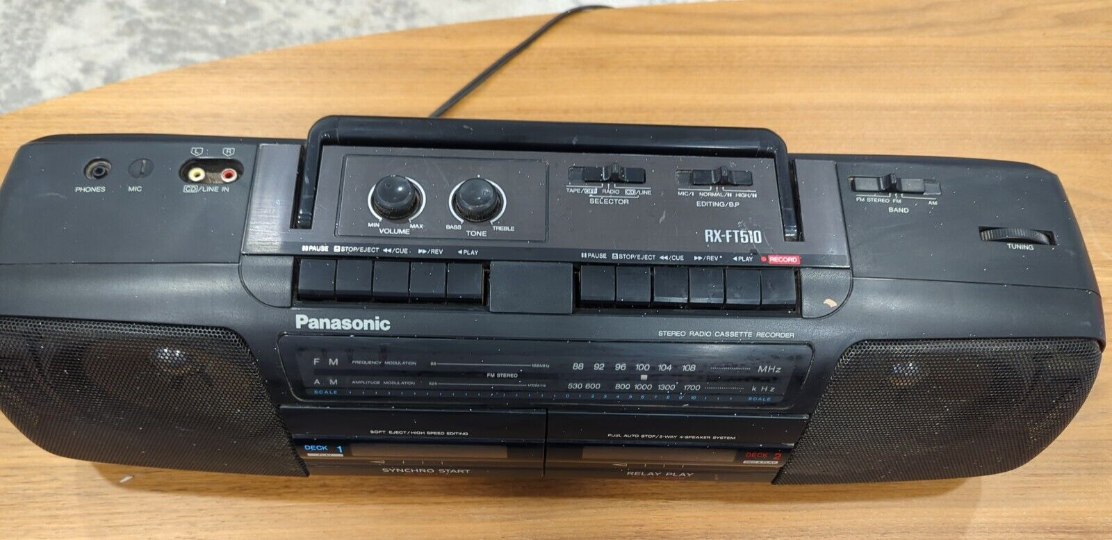 Vintage Panasonic RX-FT510 Stereo Radio Dual Cassette Recorder