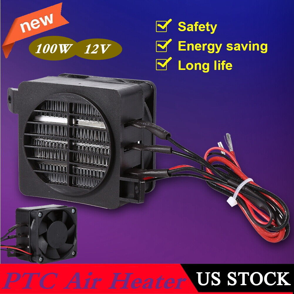 PTC Car Fan Air Heater Constant Temperature Heating  Heaters 100W 12V US