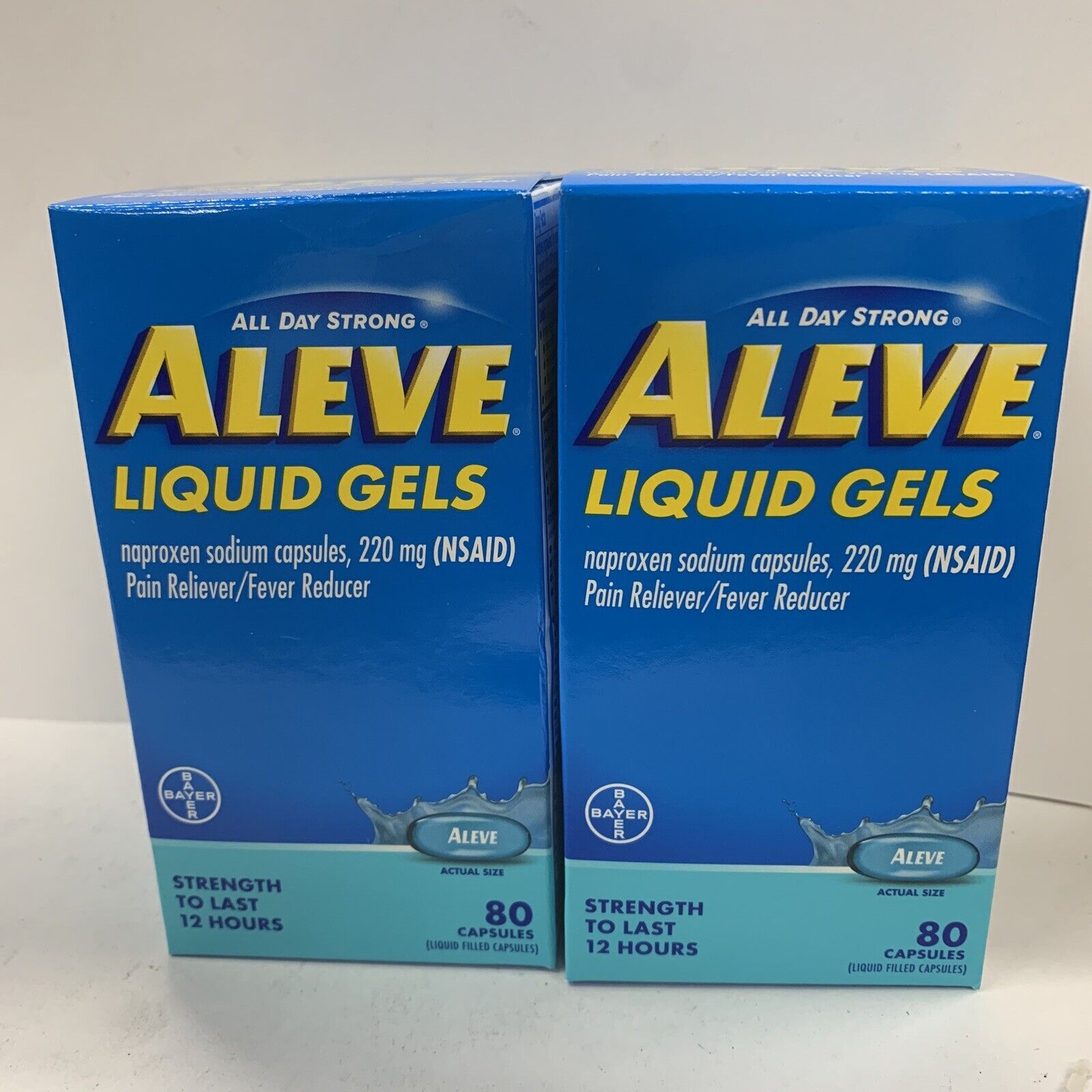2-Pack Of ALEVE LIQUID GELS PAIN RELIEVER 80 CAPSULES EASY OPEN EXP 03/24 New