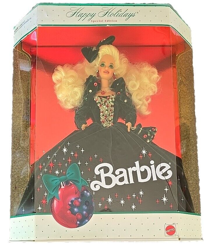 1991 Vintage Mattel ~ Collector Doll ~ BARBIE Doll ~ Green Velvet Happy Holidays