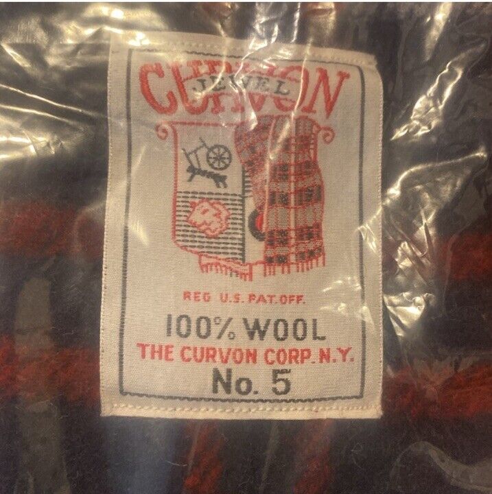 Vintage Curvon Crown #5 Wool Plaid Fringed Throw Blanket  NEW IN BAG