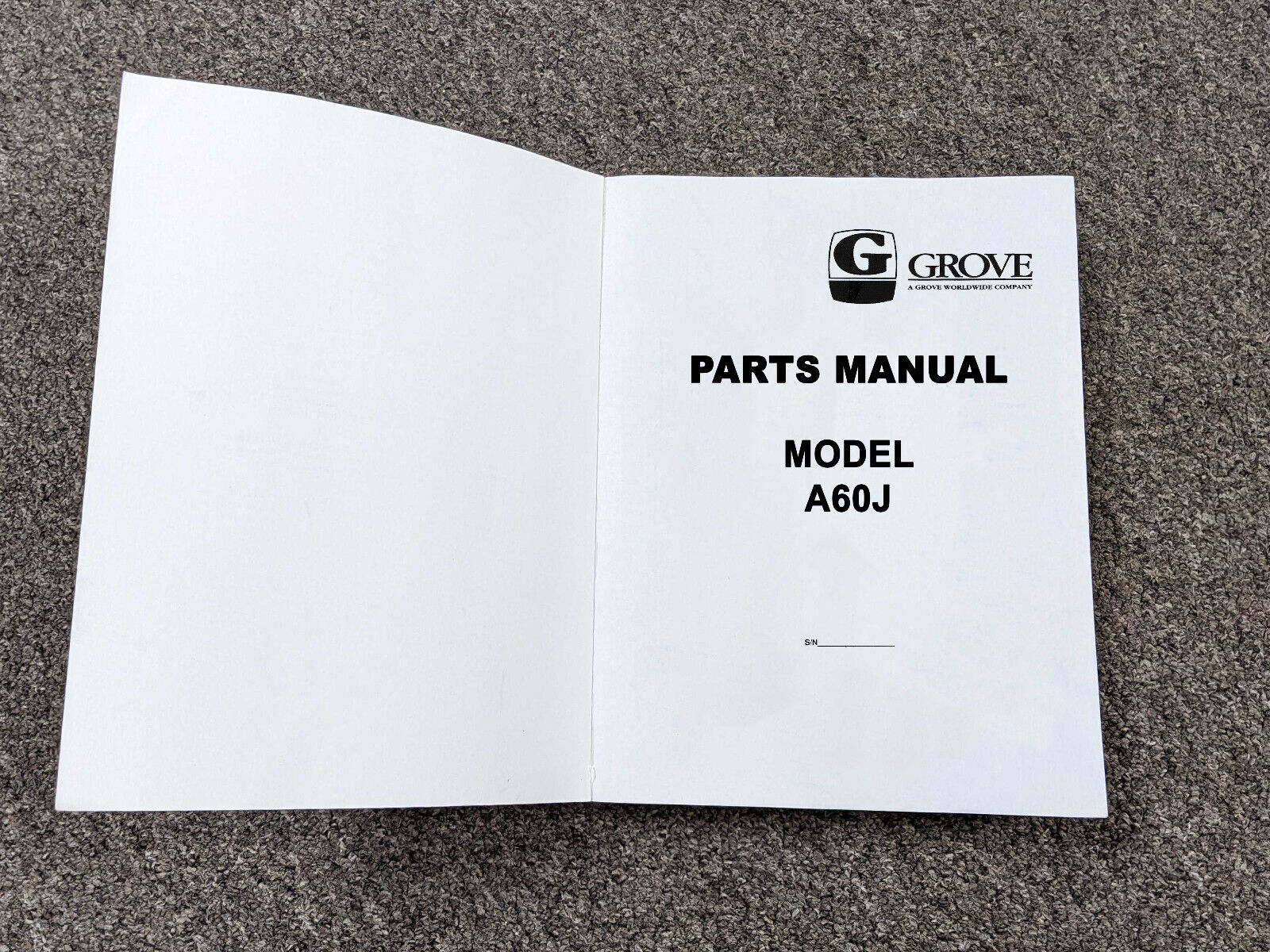 Grove Crane A60J Parts Catalog Manual