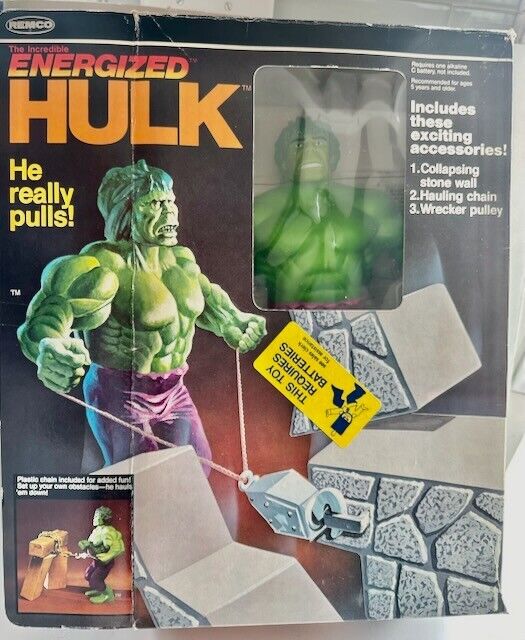 Vintage Remco Energized Hulk With Stone Wall Mint In Box Complete 1978 Rare