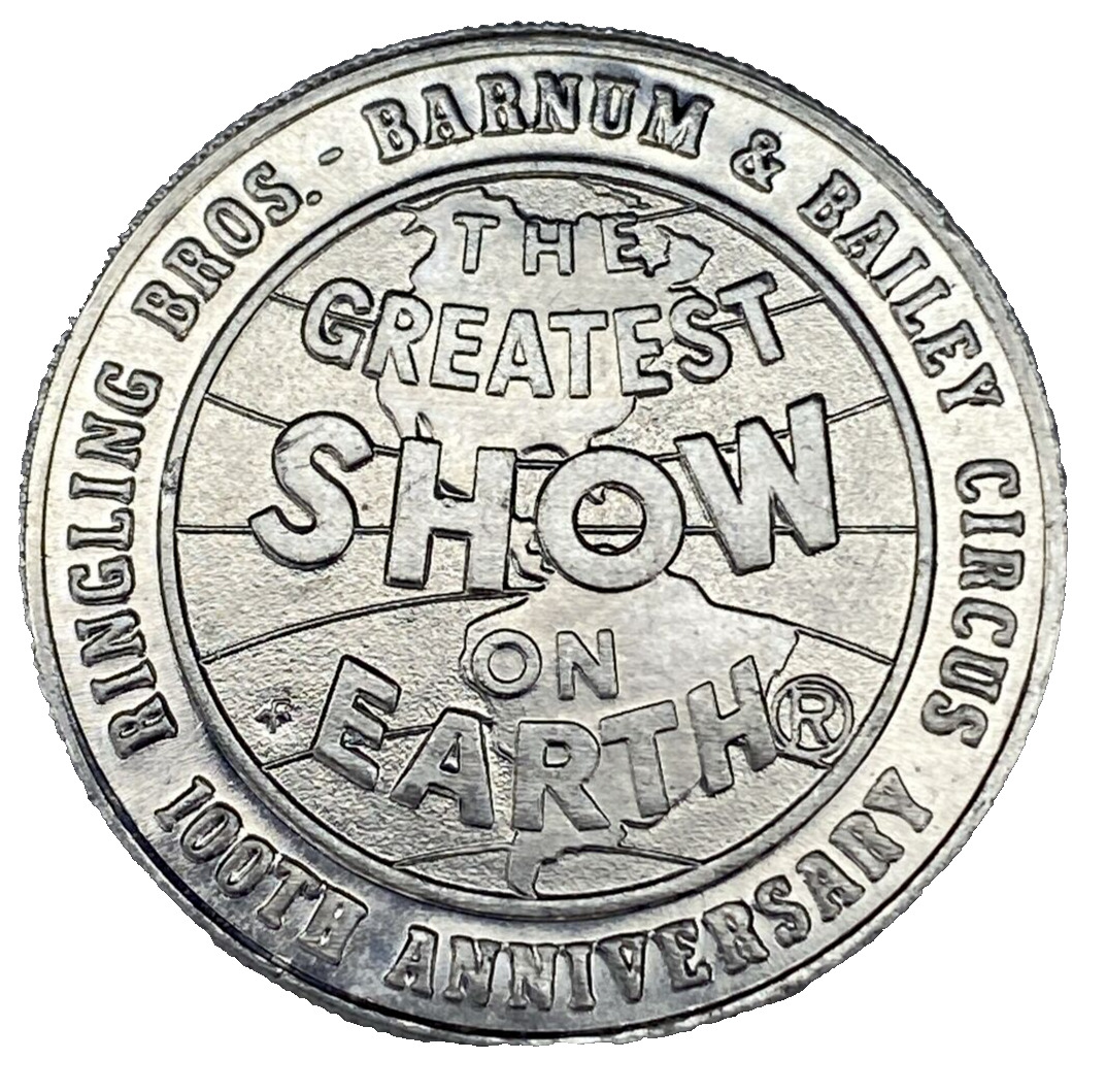 1971 Ringling Brothers-Barnum & Bailey Circus 26mm Token 100th Anniversary VTG