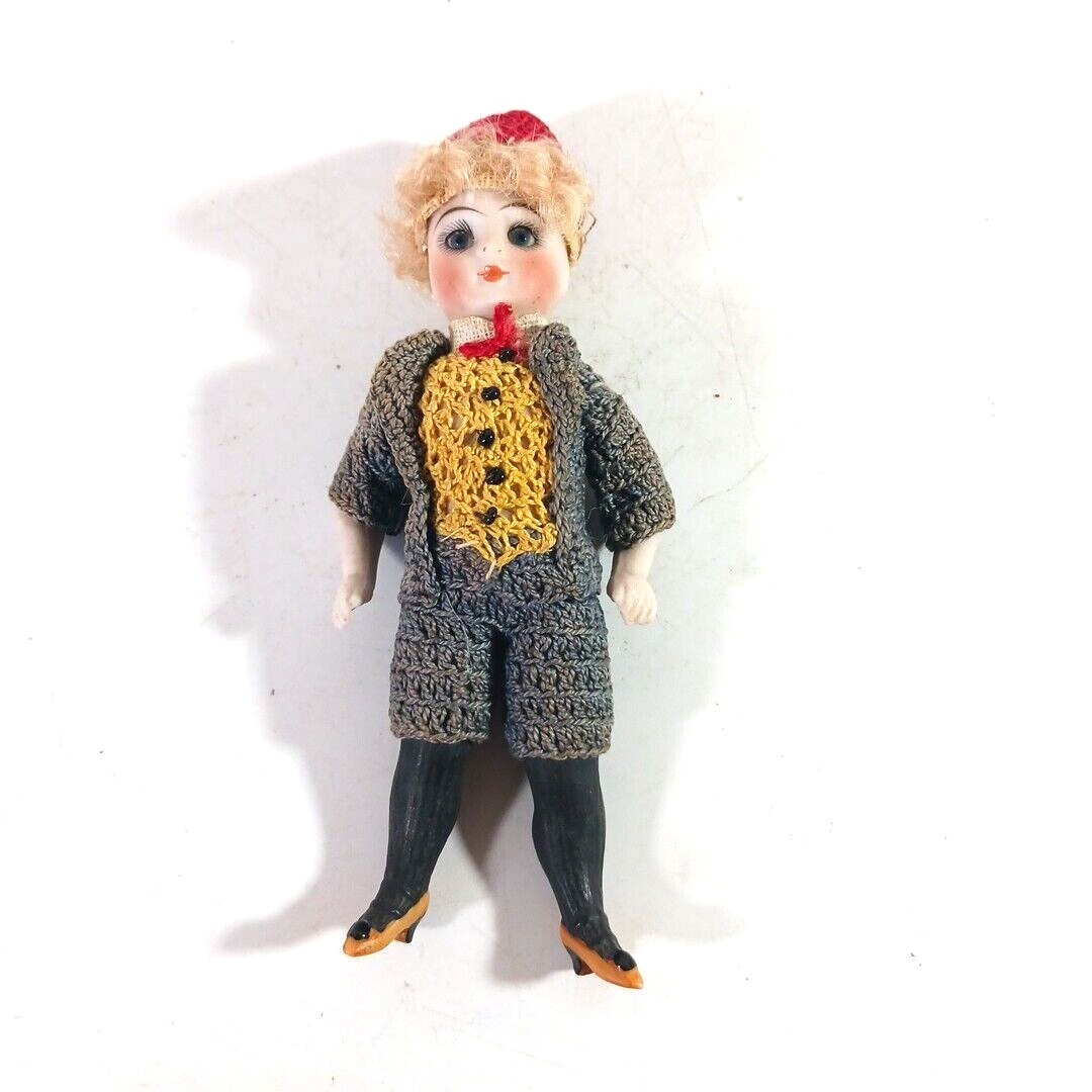Antique German Bisque Miniature Dollhouse Doll 5.5\