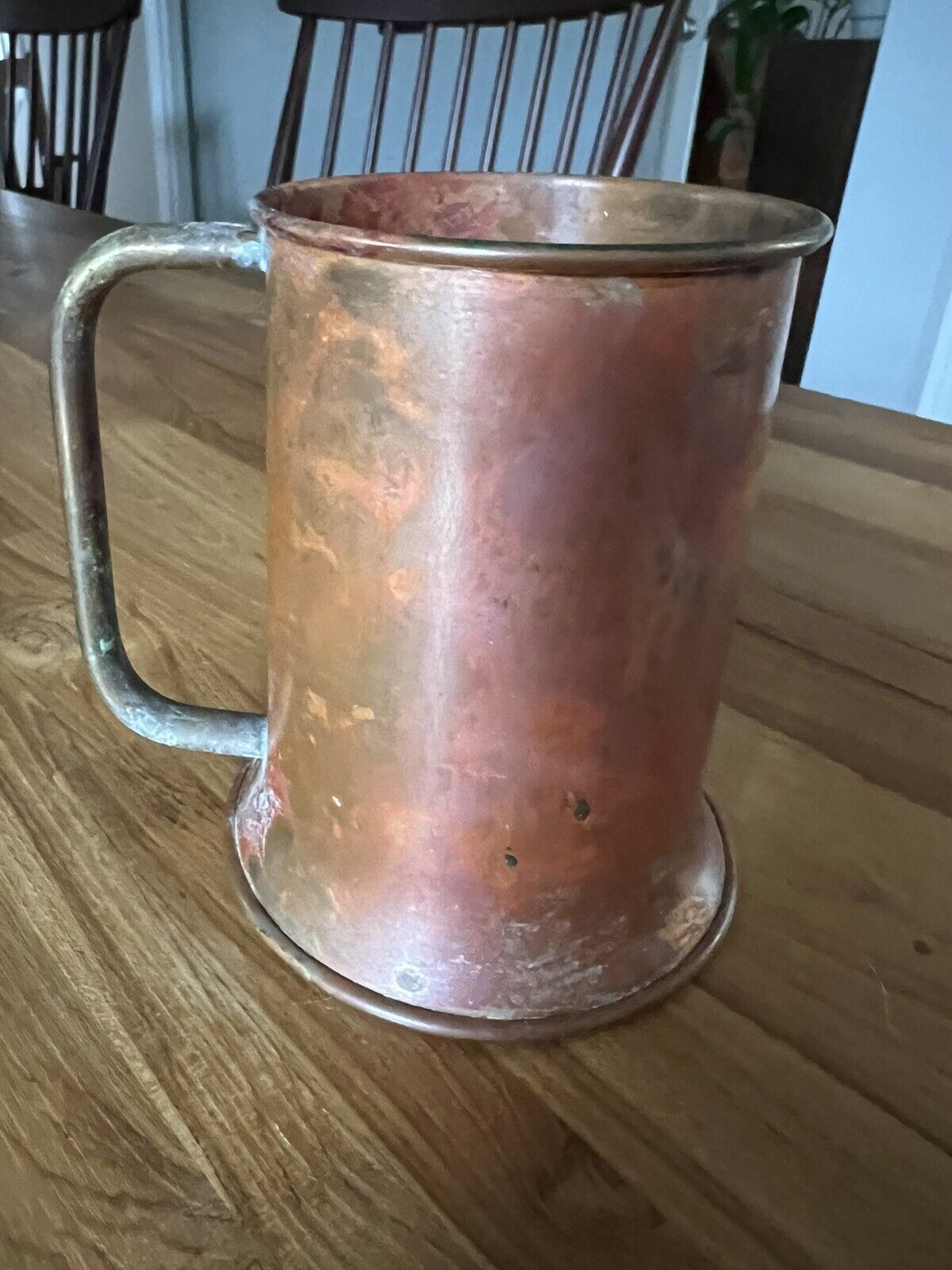Vintage CG Copper Cup Brass Handle  5” Tall Tankard