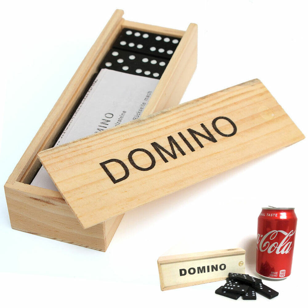 28 Pcs Domino Game Wooden Boxed Traditional Classic Blocks Play Set Toy Gift New