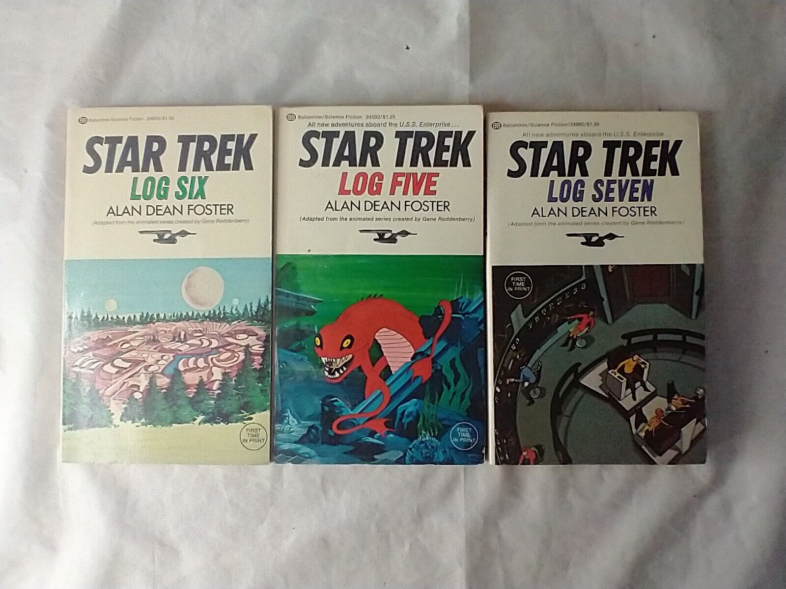 Vintage Star Trek Paperback Lot: Log Five, Six, Seven Alan Dean Foster