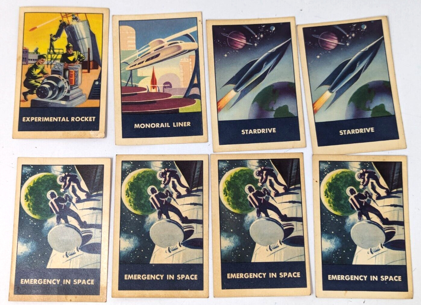 Rare Vintage 1950s Chex Cereal Premium Space Patrol Trading Cards 8 Lot A24