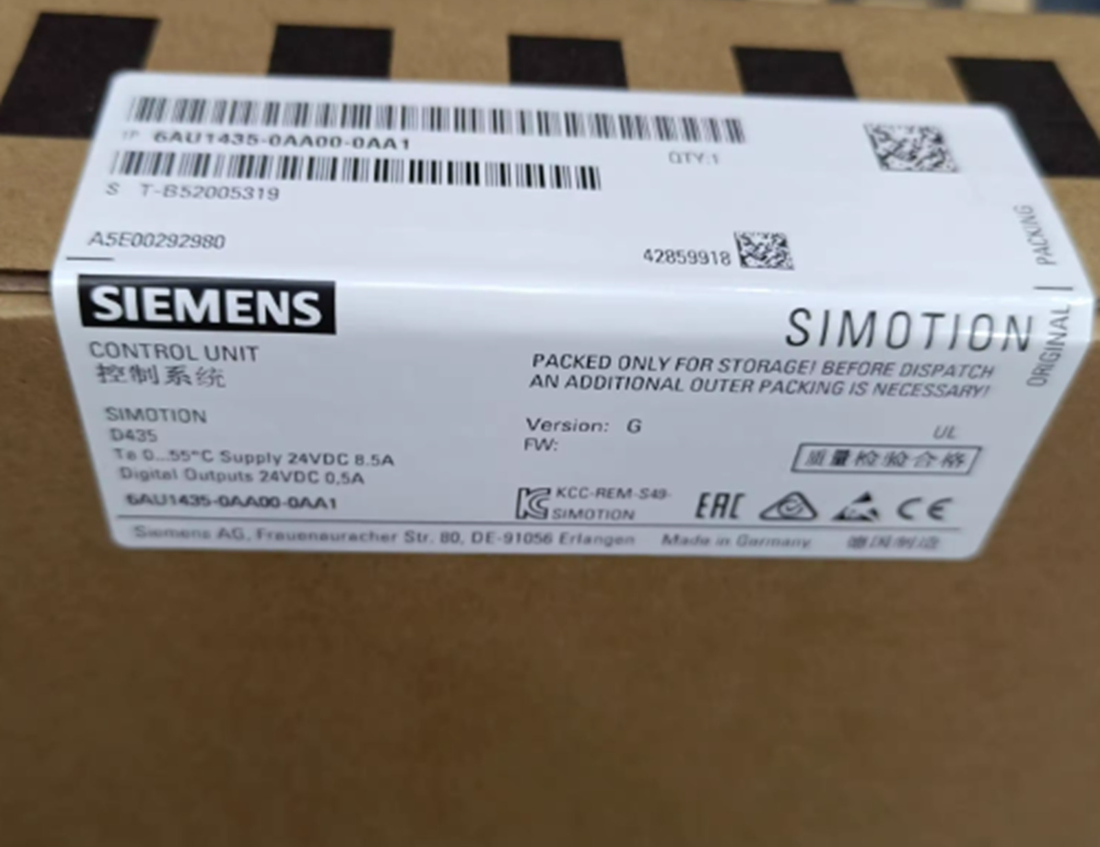NEW Siemens 6AU1435-0AA00-0AA1 SIMOTION D435 Control Unit 6AU1 435-0AA00-0AA1