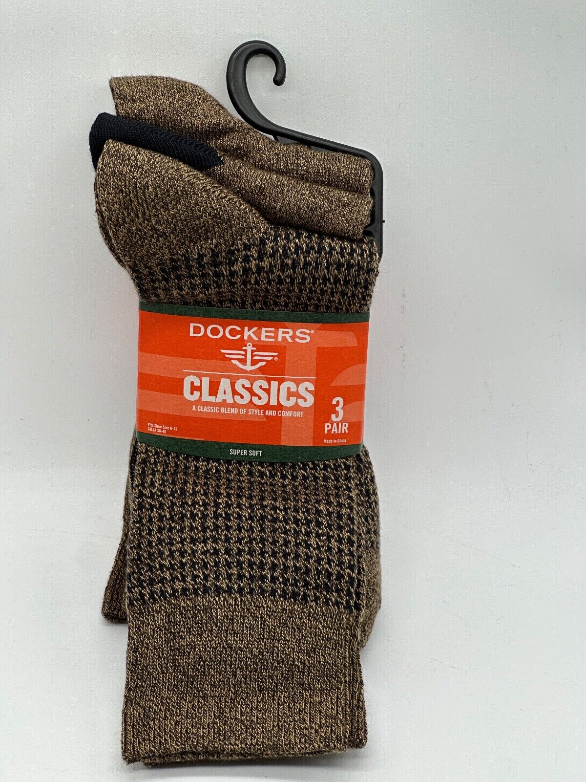 NEW 3 PAIRS PACK MENS DOCKERS SUPER SOFT  CLASSIC CREW SOCKS SIZE 6-12 NAVY