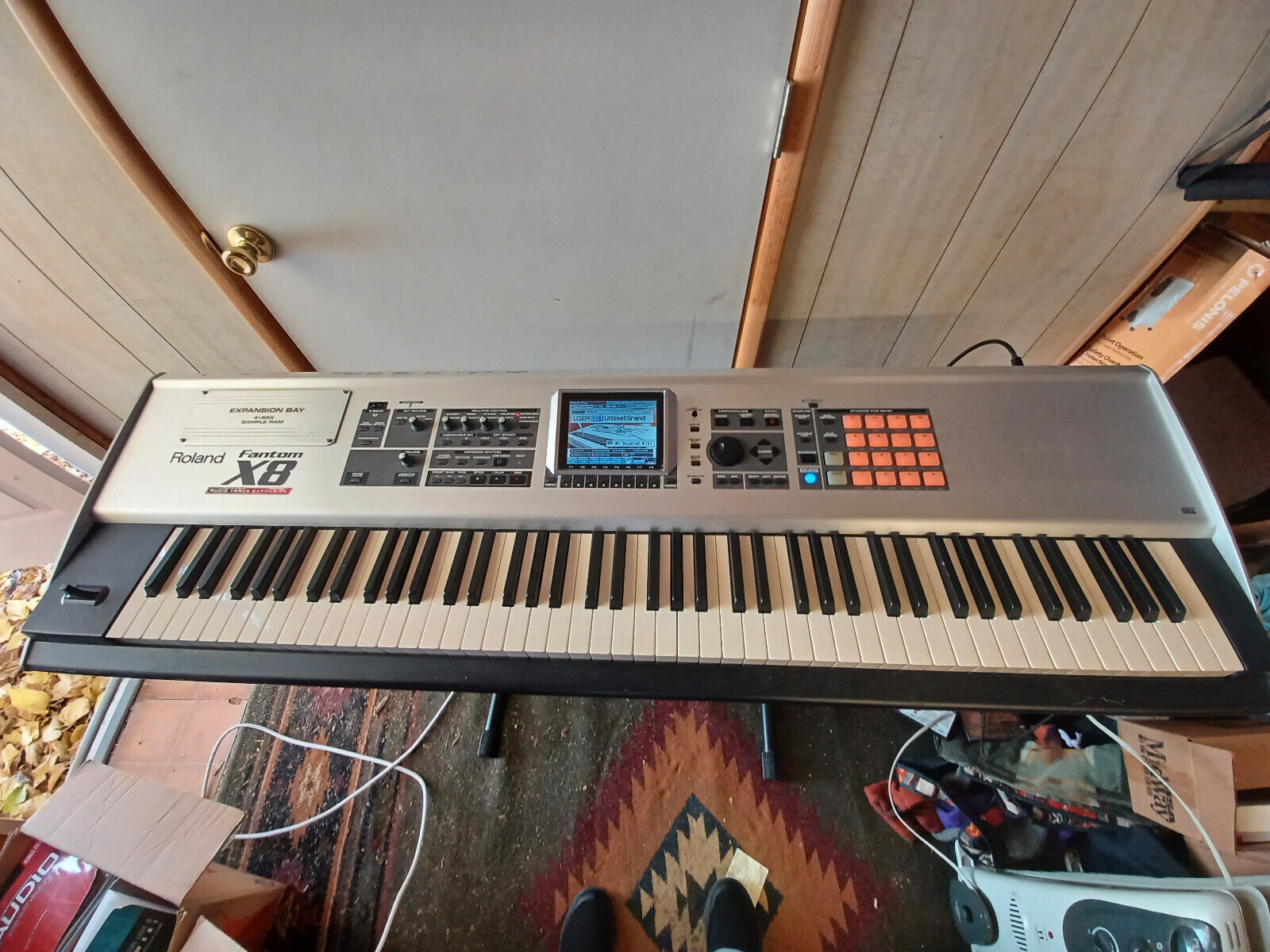 Roland FANTOM-X8 Synthesizer, Weighted 88-key Electronic Keyboard.