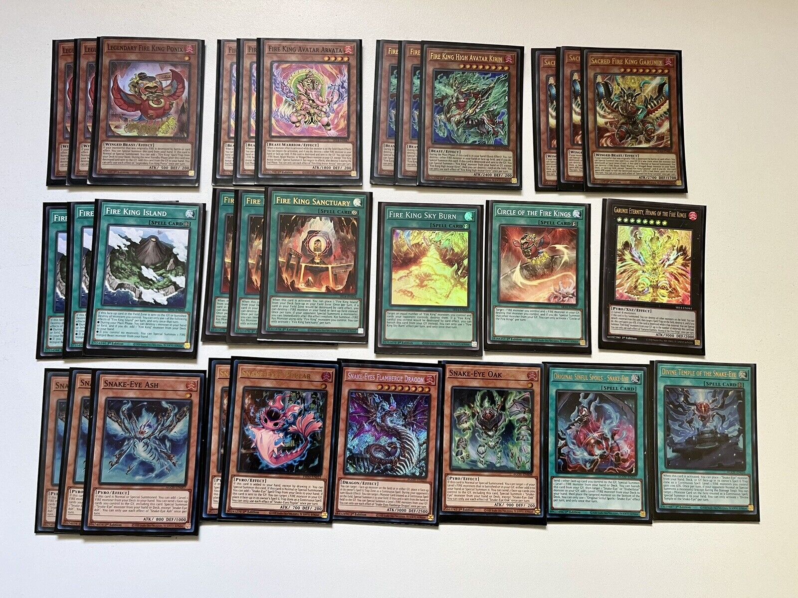Snake-Eye Fire King Deck Core 30 cards 3x Avatar Ponix Ash Poplar Yugioh