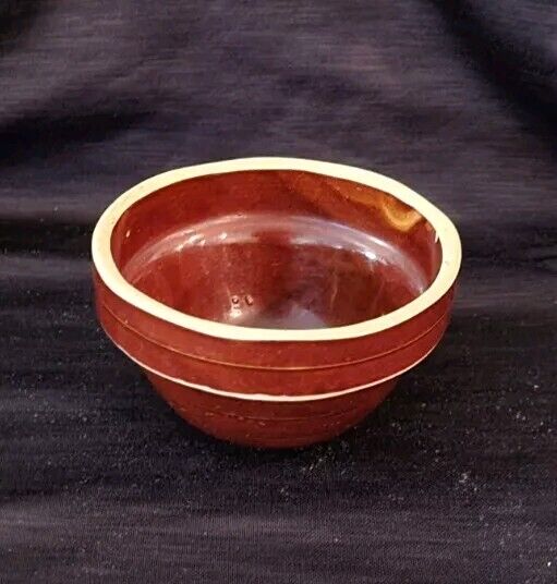 Vintage Brown Stoneware Little Crock Bowl 5\