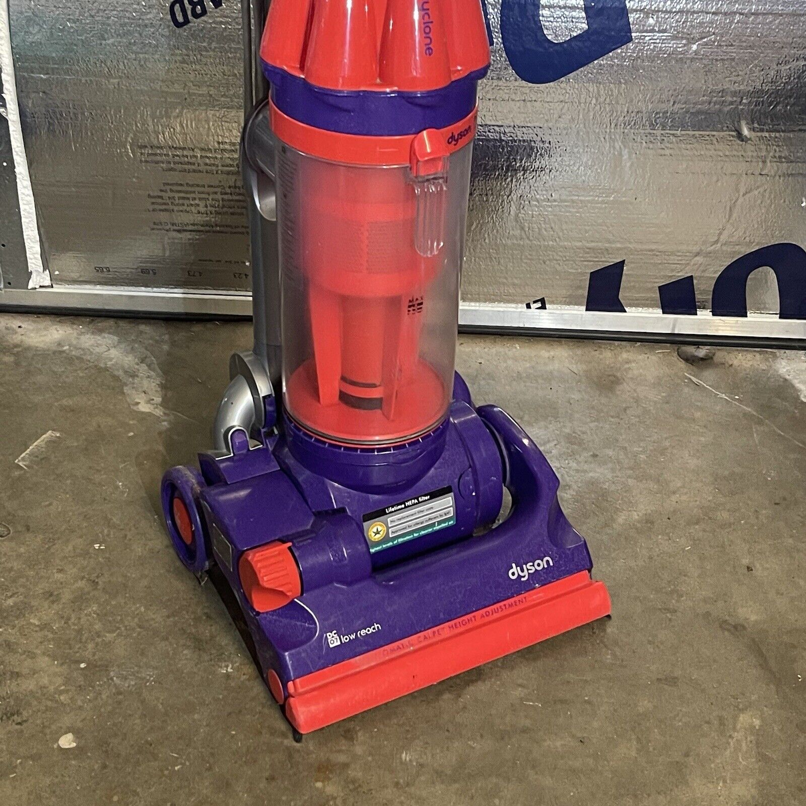 Dyson DC07 Vacuum Cleaner - Purple and Red - Tested Working