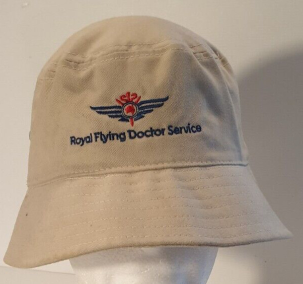 ROYAL FLYING DOCTOR SERVICE (RFDS) Logo Official Bucket Hat Bone Size Large/XL.