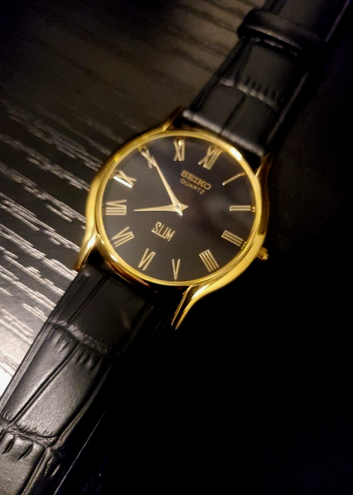 🔥RARE VINTAGE New Old Stock Slim Gold Filled Gentlemen\'s 33mm Watch