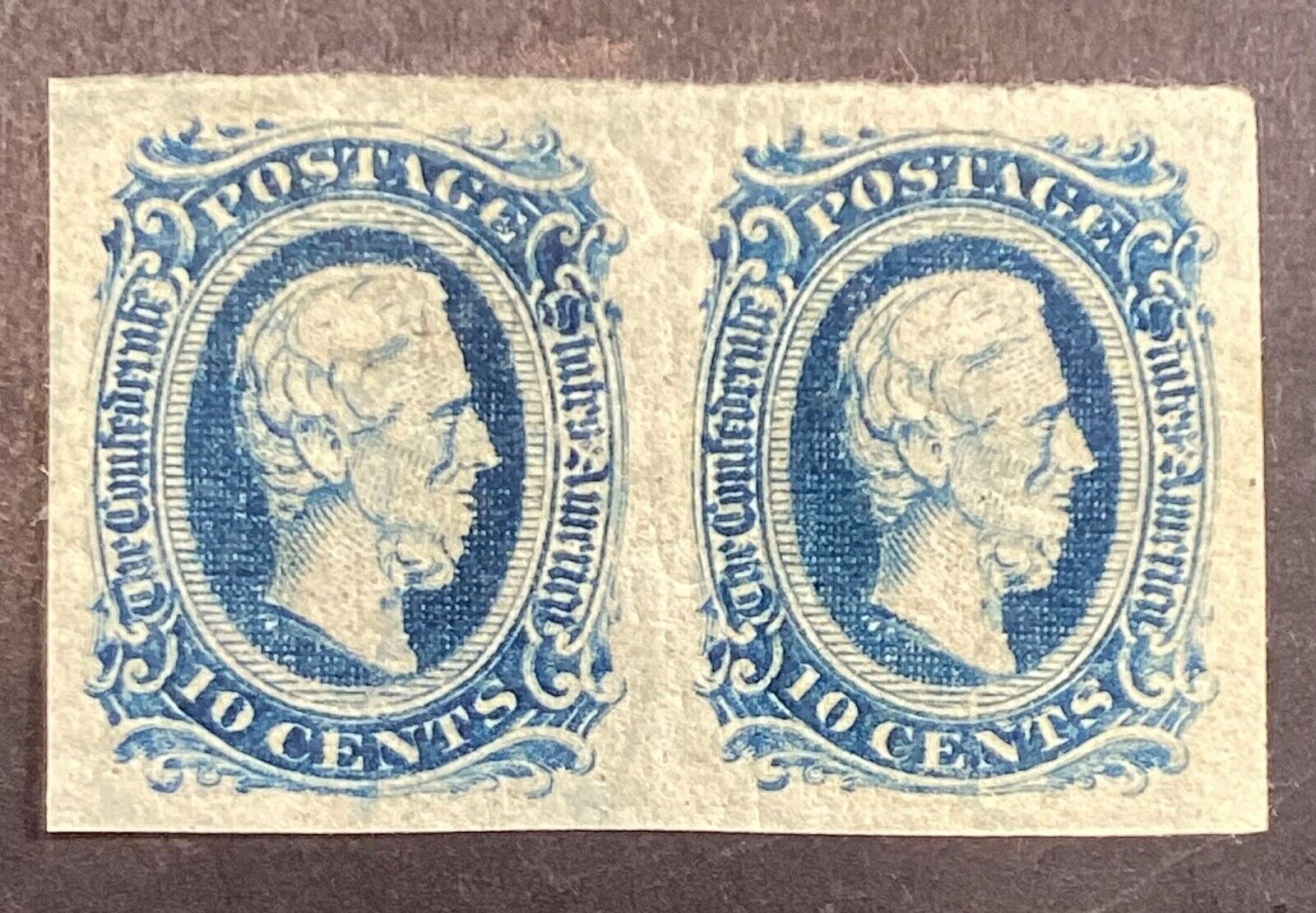 Confederate # 12 VF pair Mint LH CV $ 48/ Price $ 32   + $1 shipping