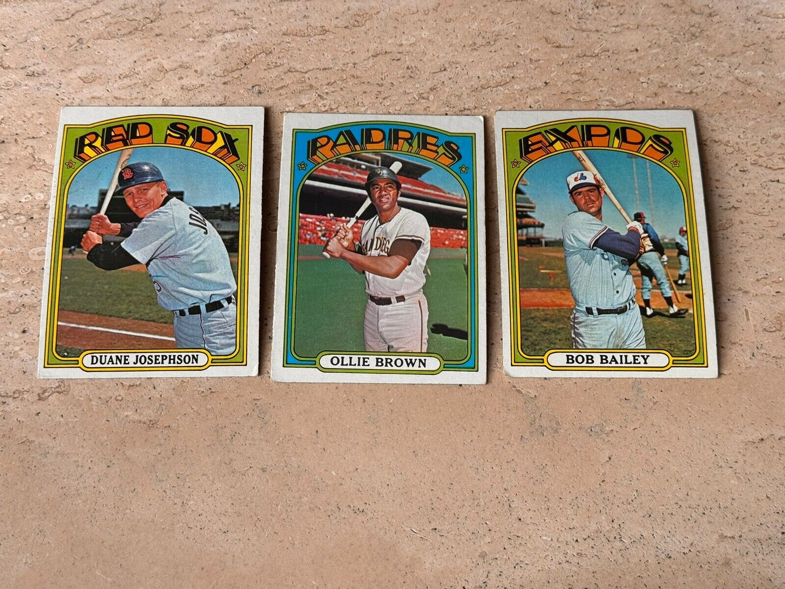 1972 Topps Baseball  - Lot of 3 - Bailey, Brown, Josephson- VG-EX+ 4