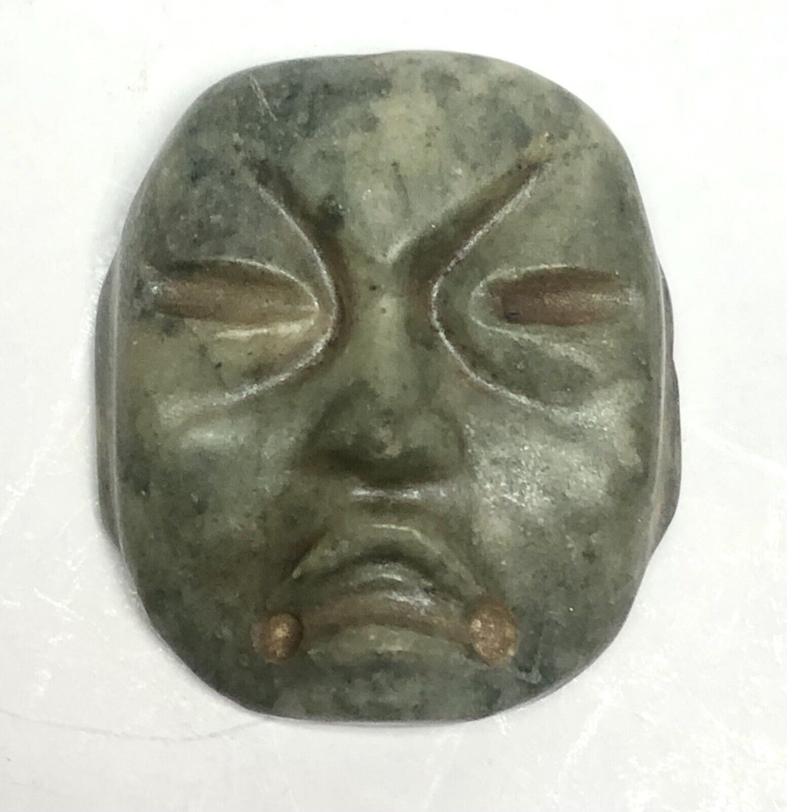 Pre-Columbian  Olmec  Jade Stone Mask  Pendant / Plaque