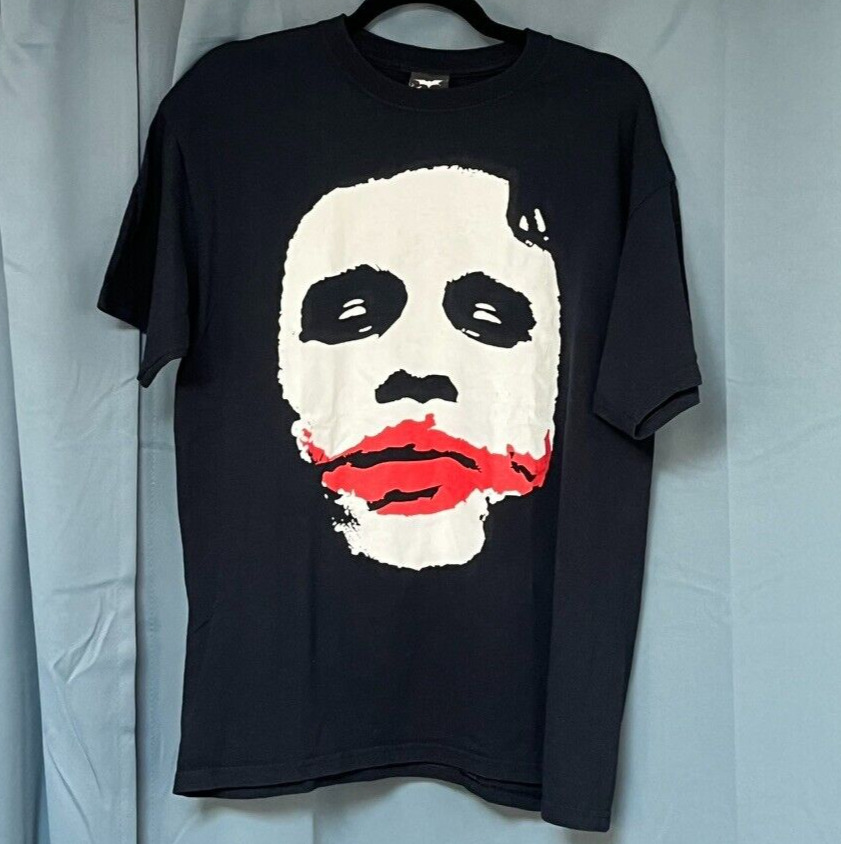 Vintage The Dark Knight Promo Joker Heath Ledger T-Shirt Size Large RaRe