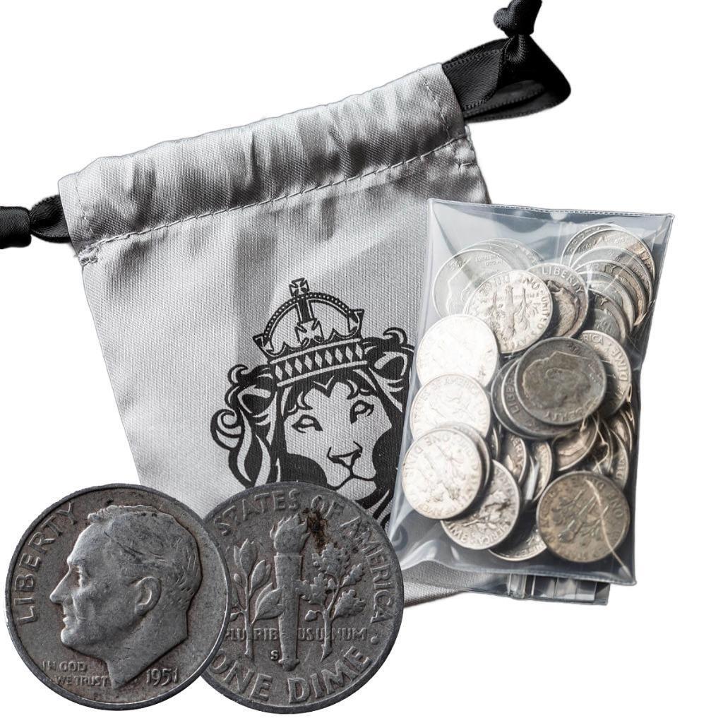 90% Silver Roosevelt Dimes - Bag of 50 Coins ($5 FV) - Random Dates #A620