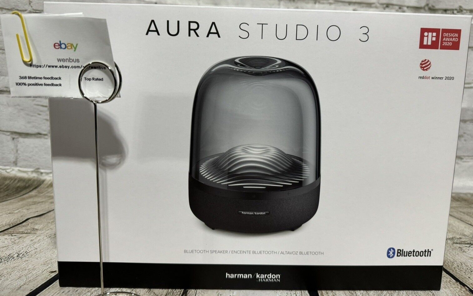 Harman Kardon Aura Studio 3 Bluetooth Speaker, Black