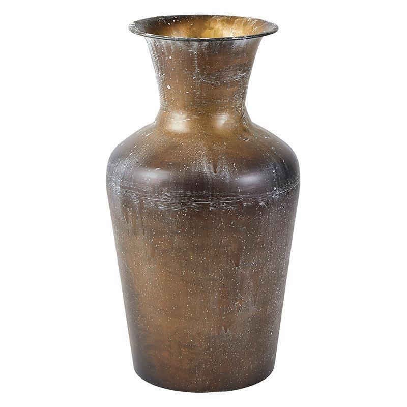 Brown Metal Hydria Vase 15.5\