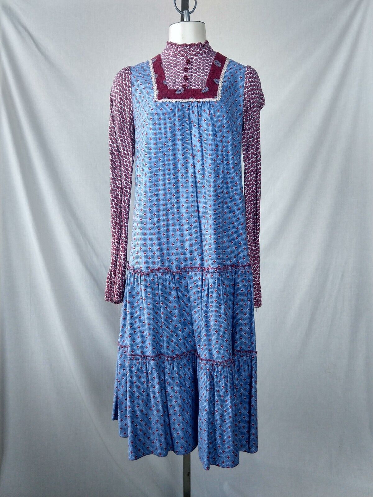 Vintage Jody T Of California Prairie Dress Cottagecore 1970s VGC