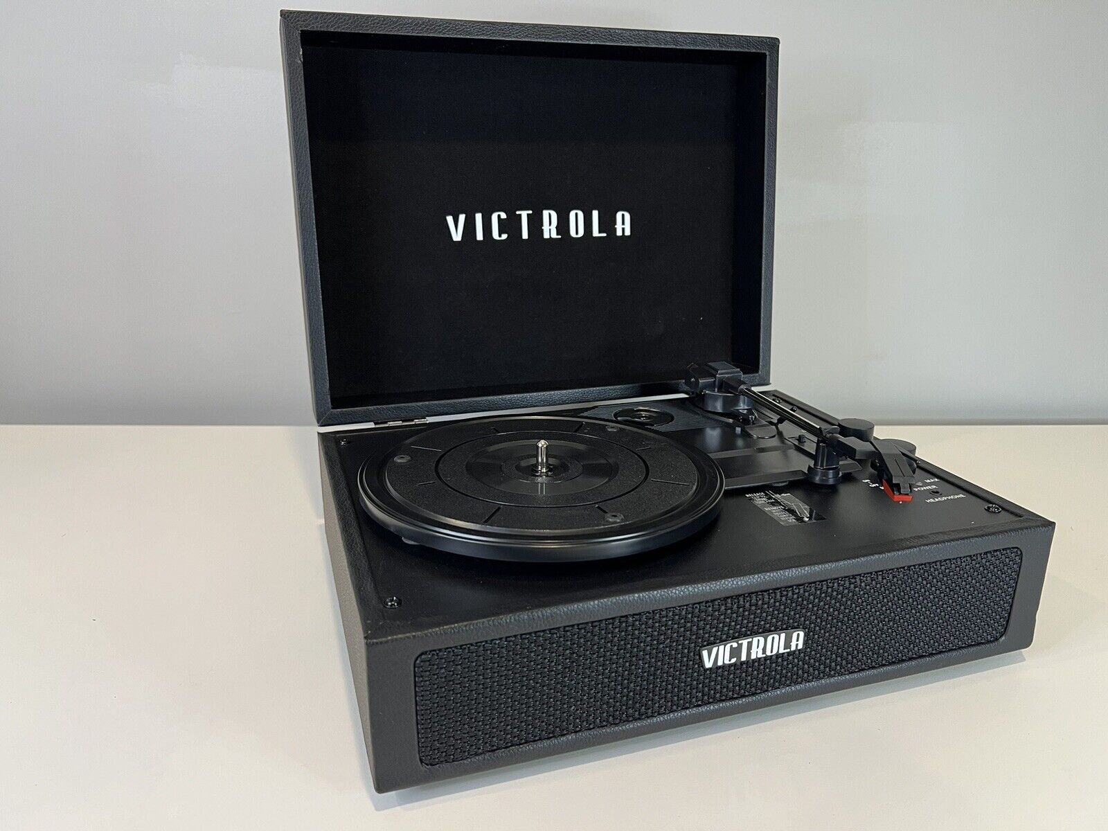 Victrola Parker Bluetooth Suitcase Record Player with 3-speed Turntable - Black