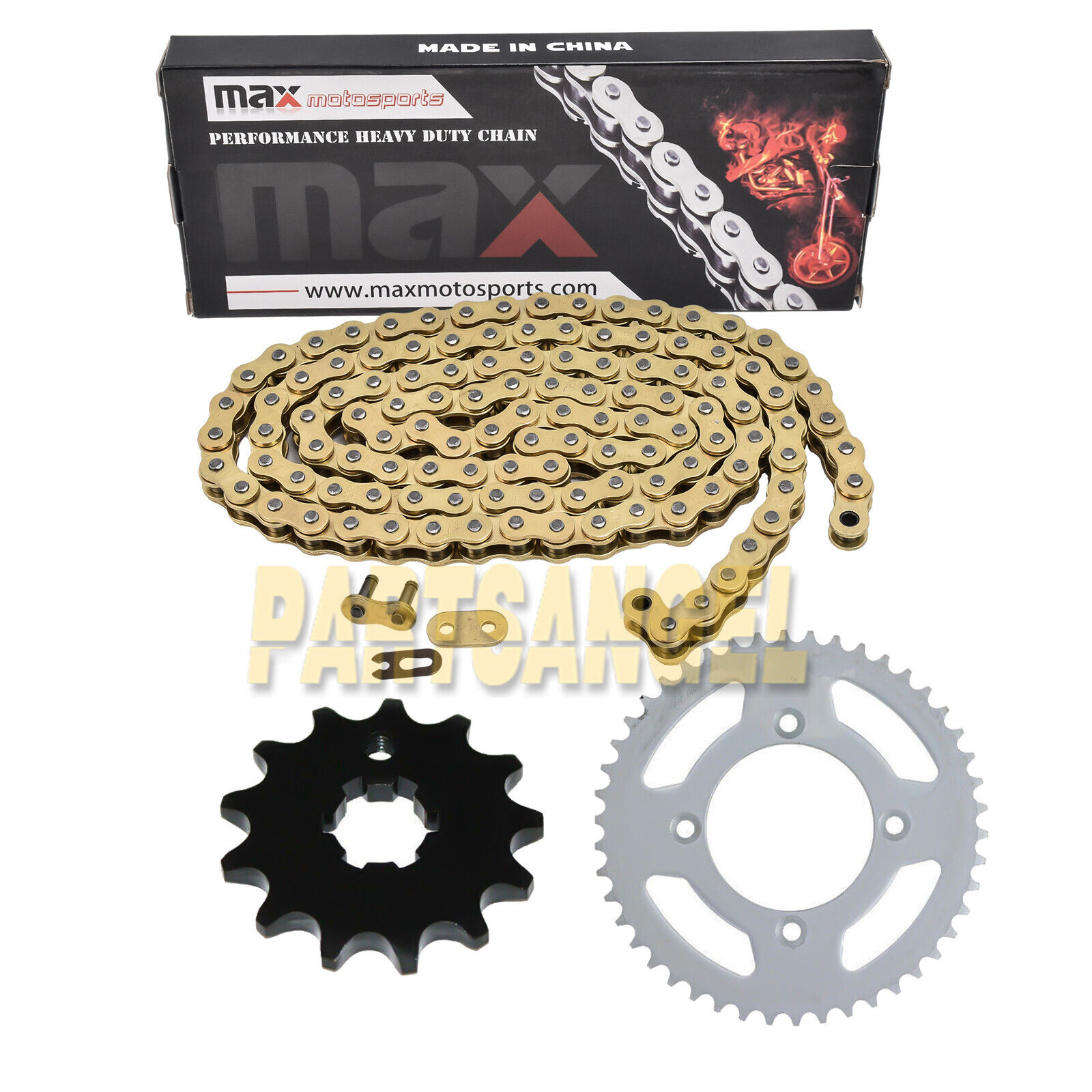 Gold Drive Chain and Sprockets Kit for Yamaha TT-R125 TTR125E 2002 2003-2010