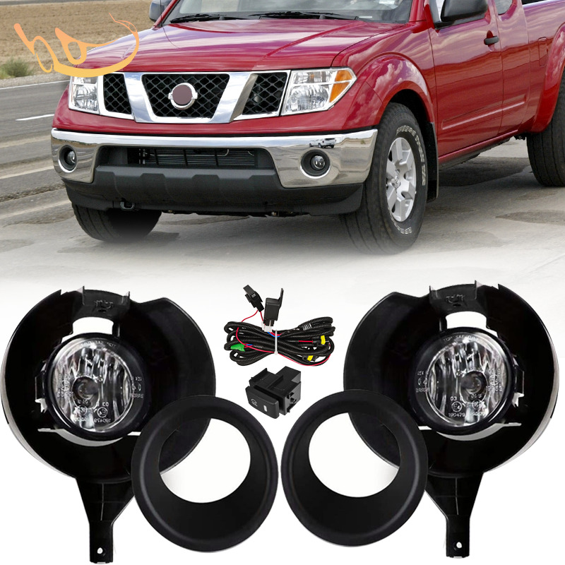 For 2005-2019 Nissan Frontier Metal Front Bumper Clear Fog Light Lamp w/ Wiring