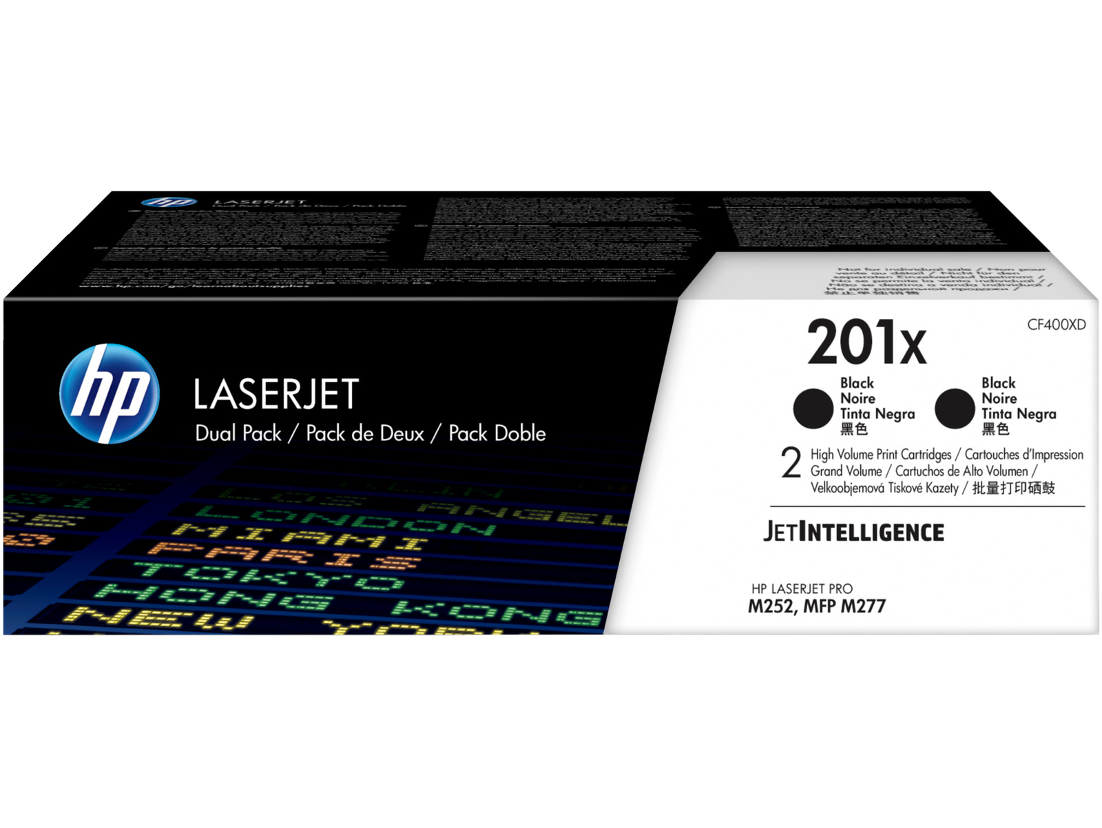 HP 201X 2-pack High Yield Black Original LaserJet Toner Cartridges, Per