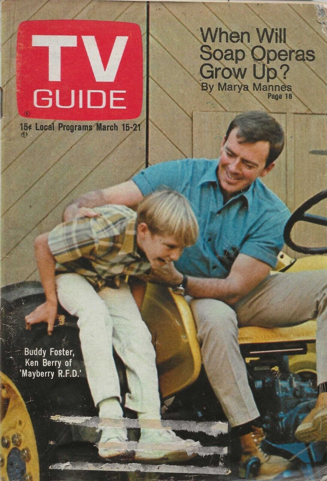TV Guide March 15, 1969 Ken Berry & Buddy Foster of \