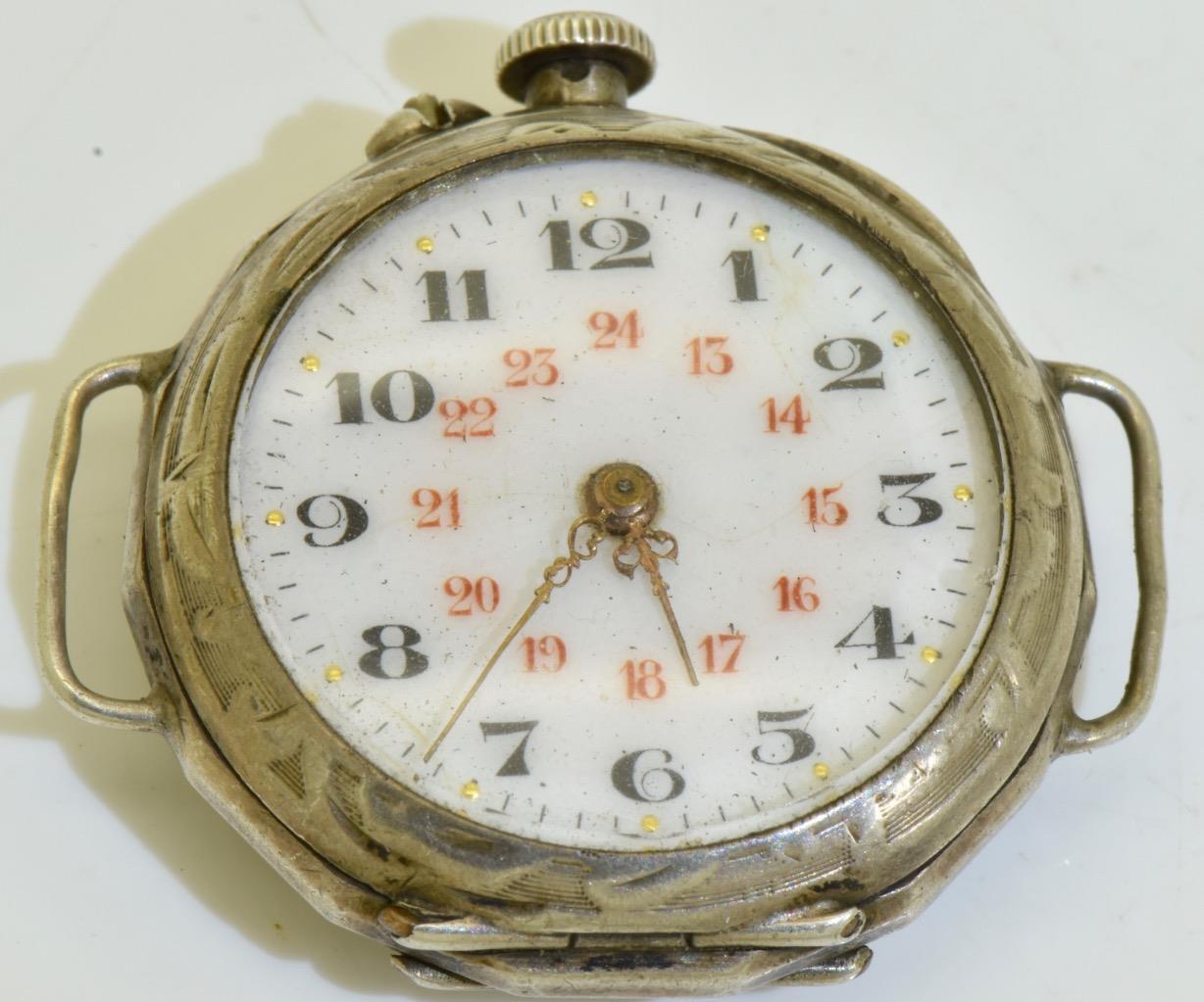 Rare Antique Ladies Silver Gold Engraved Case Wristwatch c1900.LeCoultre Caliber