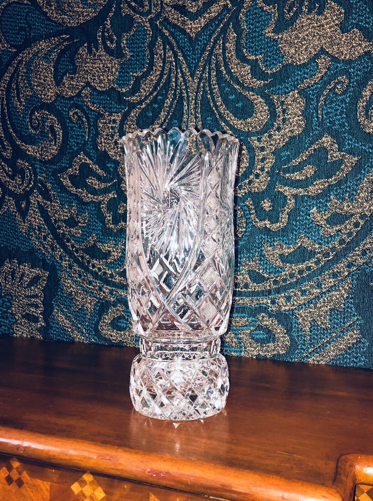 Classy Crystal Vase Vintage