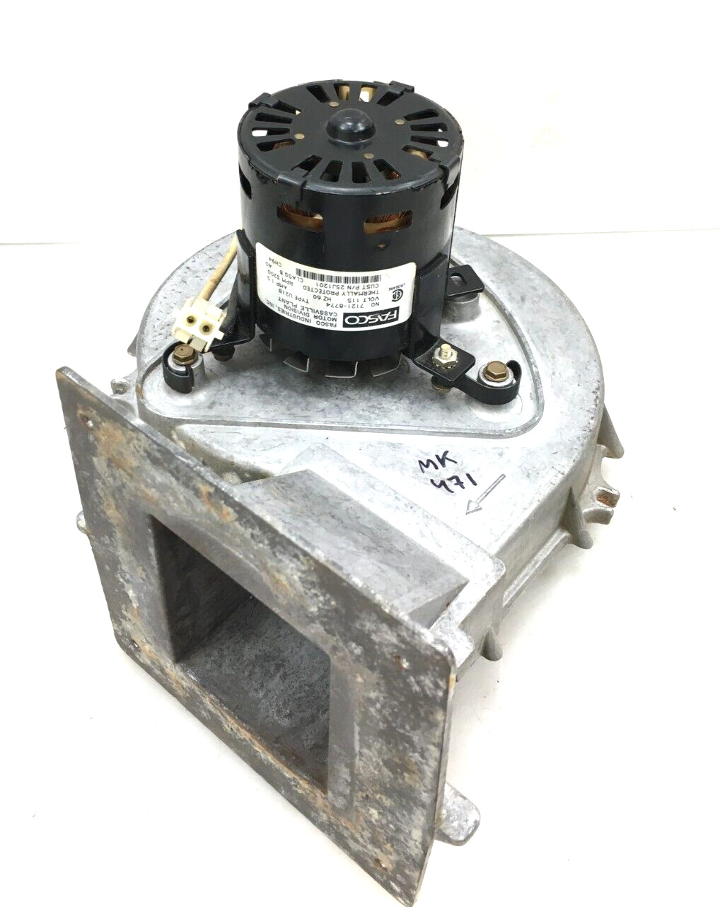 Fasco 25J1201 7121-8774 Furnace Draft Inducer Motor 115 V 3200 RPM used #MK471