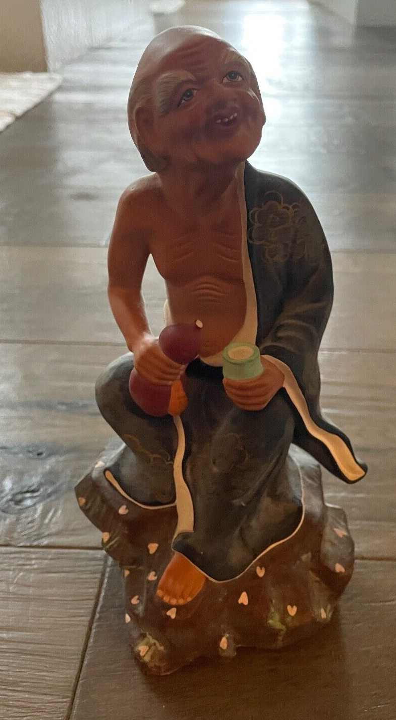 *Rare* VTG Hakata Ceramic Doll Man Sitting (A. Sato SDS-435) Mid-Century Japan