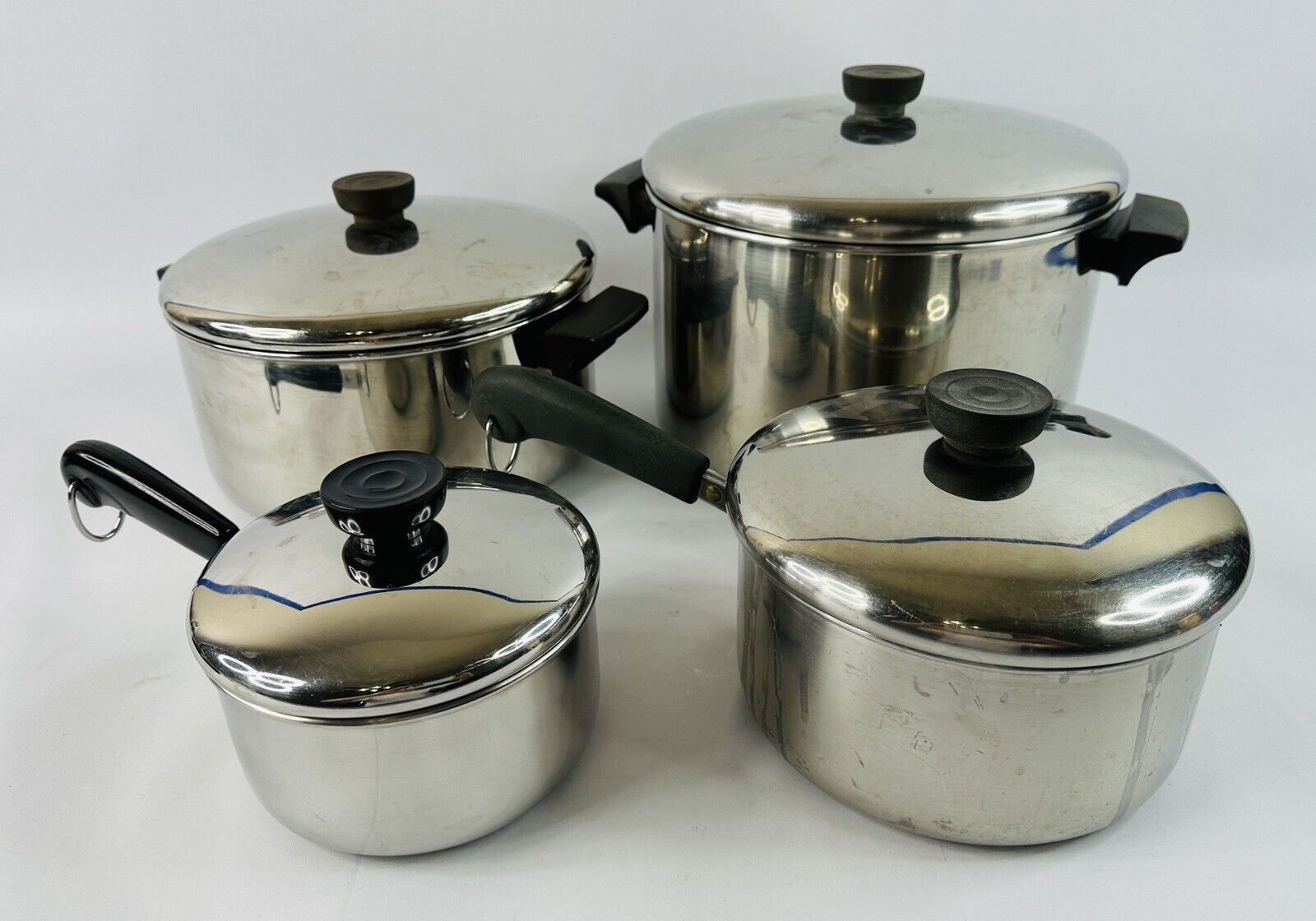 Vintage Revere Ware Pots And Pans Set w/Lids