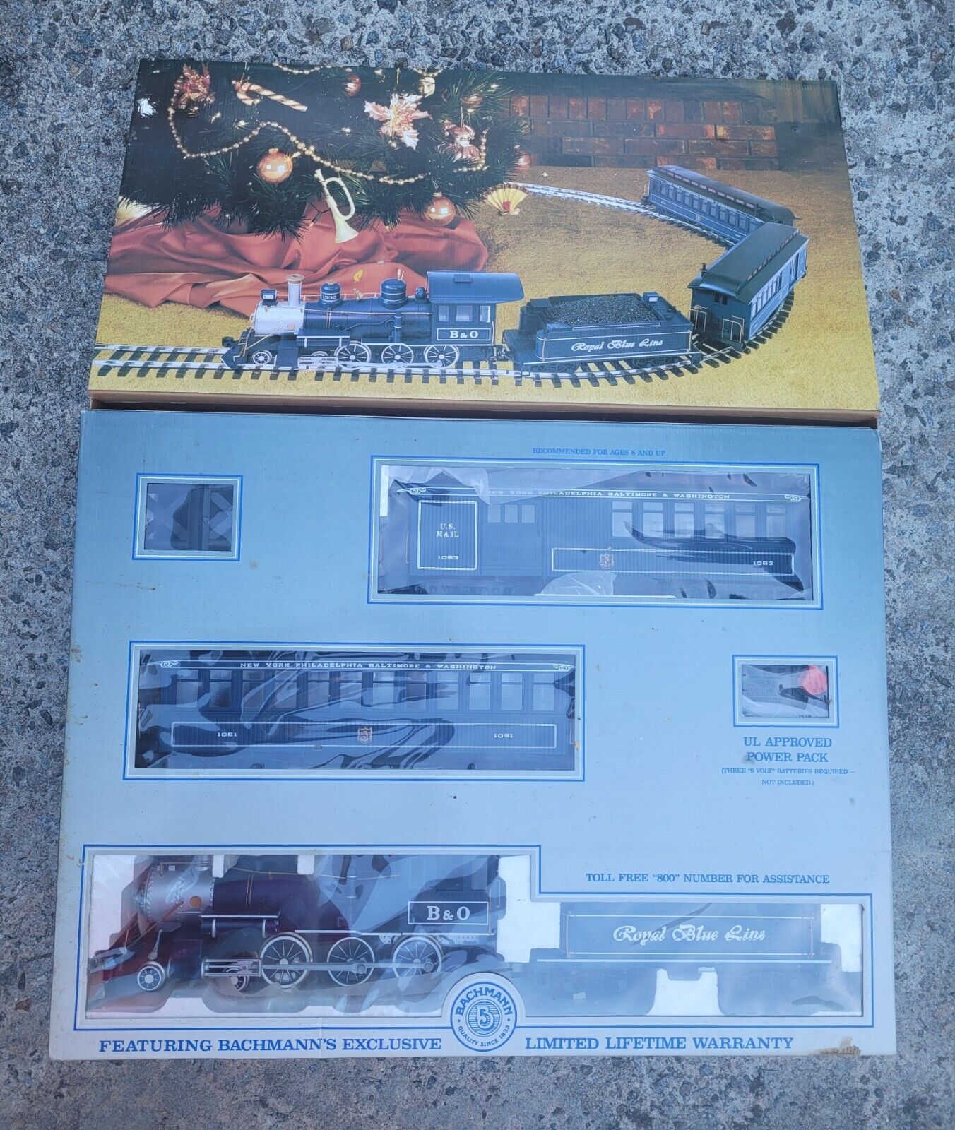 Vintage 1994 BACHMANN Big Haulers Royal Blue G Scale Train Set in Box  