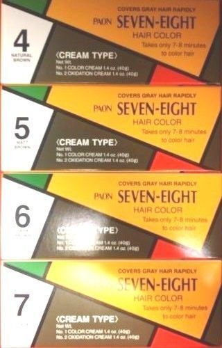 3 / 6 /12 PCS, PAON SEVEN-EIGHT, CREAM TYPE, HAIR COLOR, #4, 5, 6, 7 