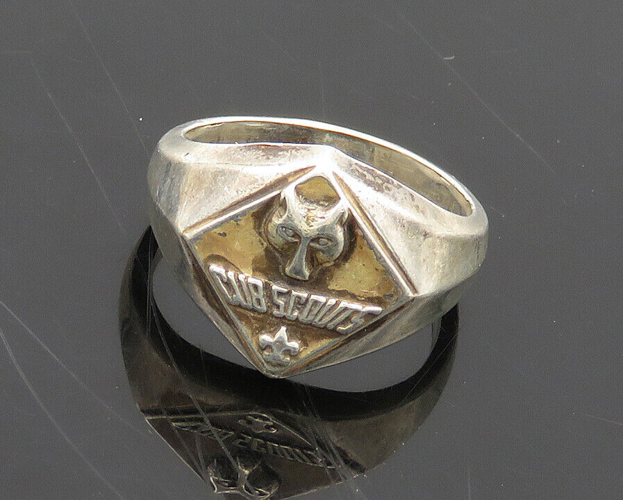 925 Sterling Silver - Vintage Boy Scouts Of America Band Ring Sz 5  - RG19542