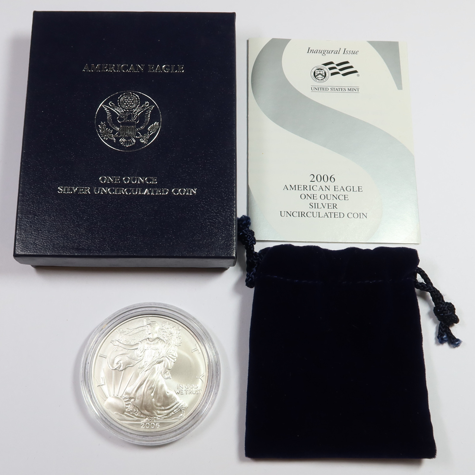 2006 W BURNISHED UNC - 1 oz Silver Eagle SAE with Box & COA - Coin $1 #47675Q