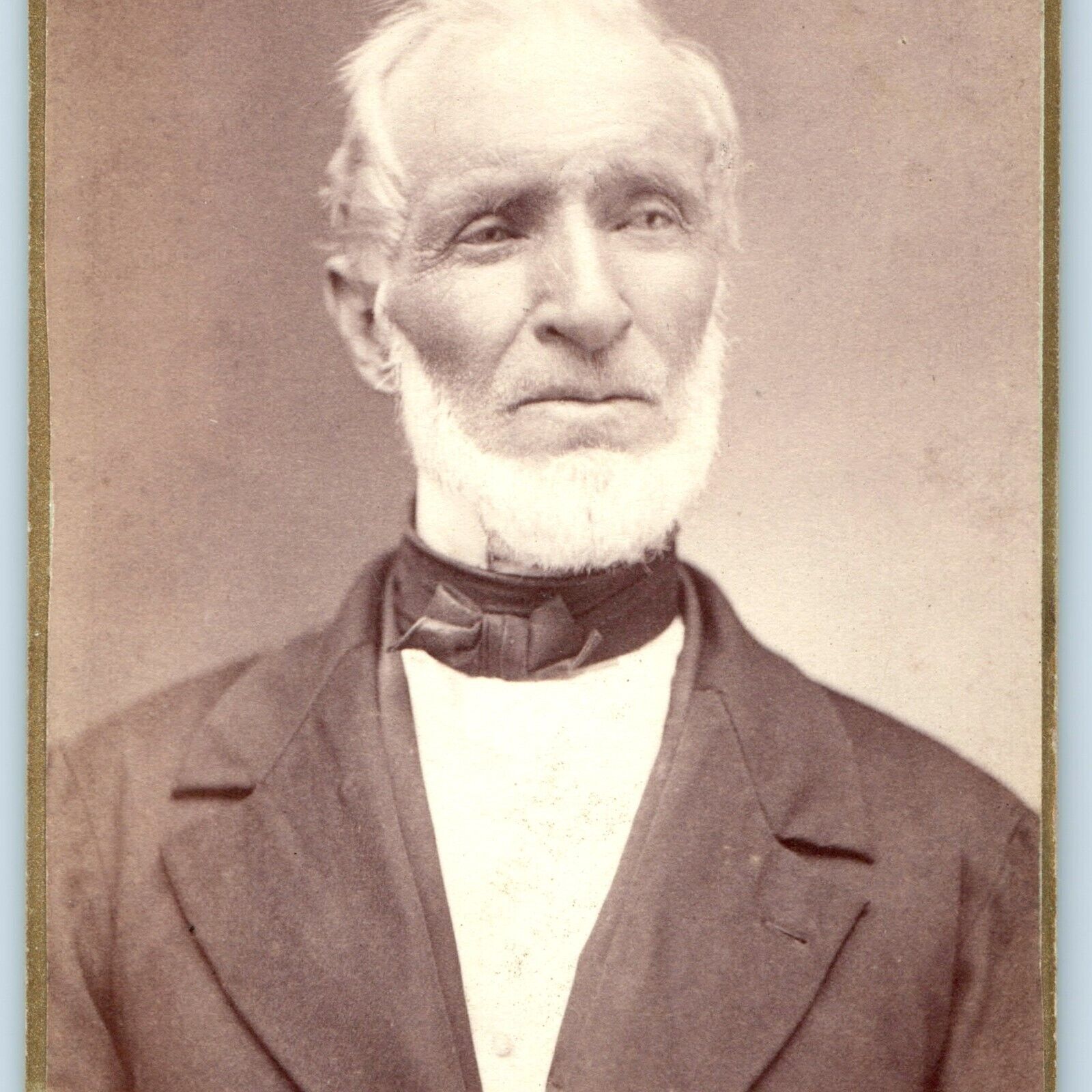 c1870s Galena, IL Wise Old Man CdV Photo Card Pierce Excelsior Engraved Art H32